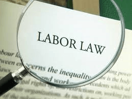Book with Labor Law in focus.
